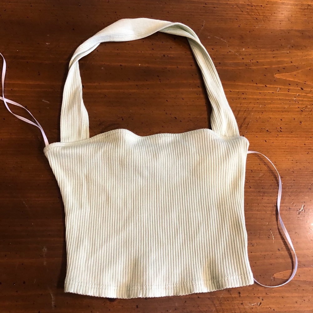 Urban Outfitters mint green cropped halter